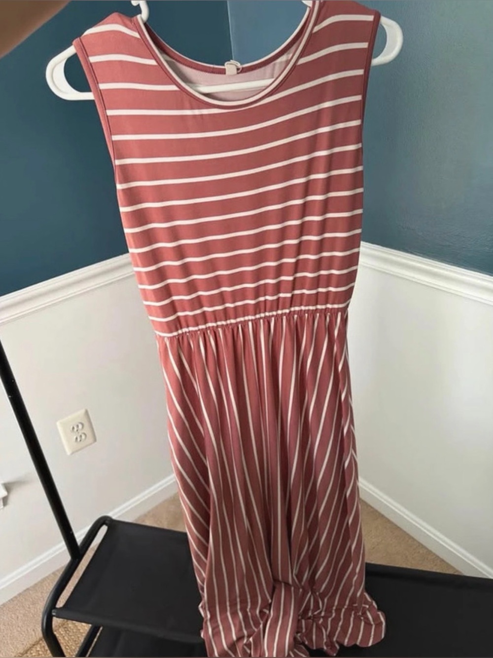 Pink blush Sleeveless Pink Striped Maxi Dress